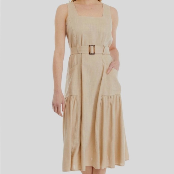 Belted Square Neck Dress - Picture 1 of 2